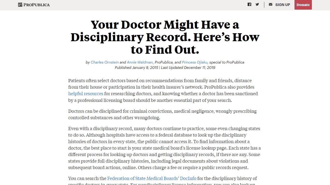 Your Doctor Might Have a Disciplinary Record. Here’s How to Find Out.